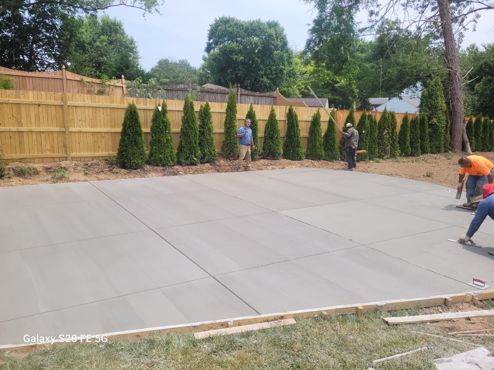 Gallery Perfectum Construction and Plumbing concrete patio installation project in Gaithersburg, MD.