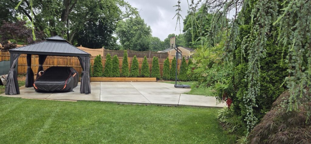Gallery Completed house remodeling and restoration project in Gaithersburg, MD, featuring a patio and pergola.