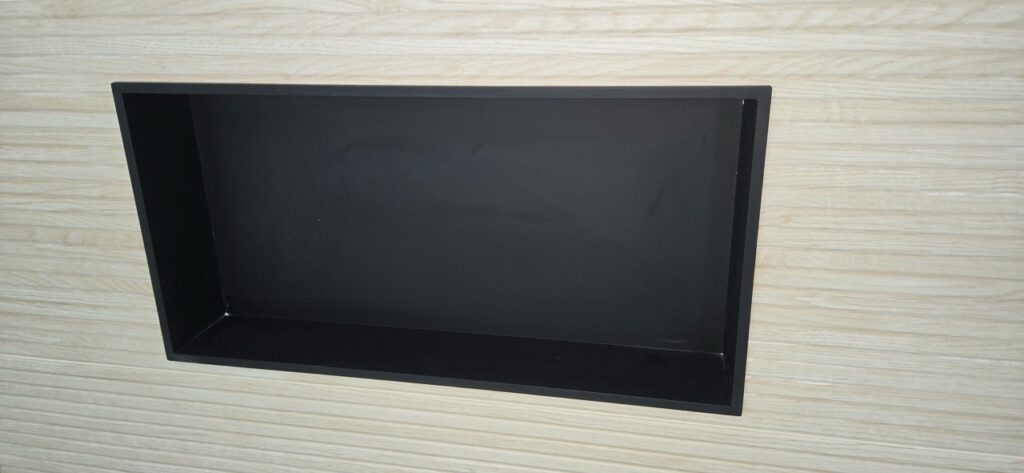 Gallery Recessed shower niche in remodeled bathroom by Perfectum Construction & Plumbing