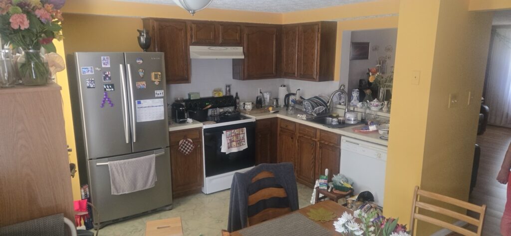 Gallery Gaithersburg, MD kitchen remodeling project showcasing before condition and Perfectum Plumbing's restoration work.