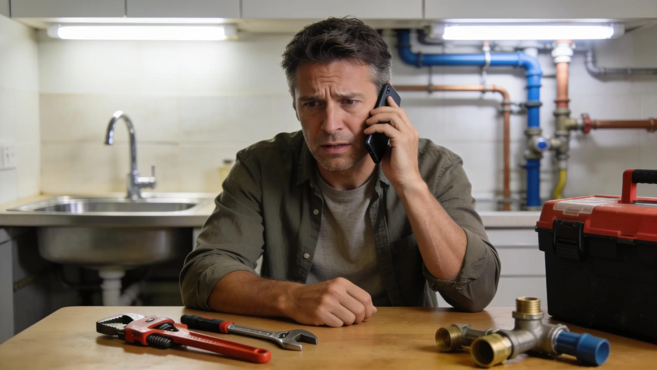 Emergency Plumbing Services in Gaithersburg: What to Expect Homeowner contacting a licensed plumber for emergency plumbing assistance, illustrating the request process